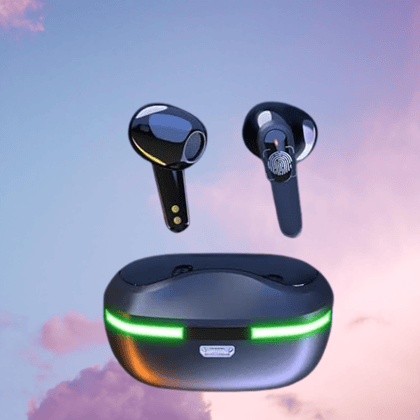 Smart Wireless Earbuds with LED Light Charging Case & Deep Bass TWS Pro Gaming Earphones | RGB Case | Crystal Clear Audio