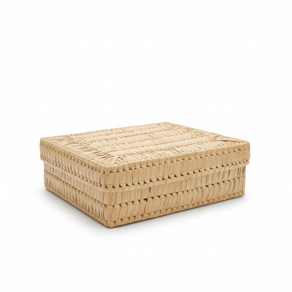 Palm Rectangle Storage Box – Handmade Eco-Friendly Organizer