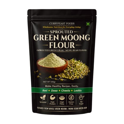 CURRYFEAST Sprouted Green Moong Flour / Sprouted Green Gram Flour / Instant Chiila Flour / Gluten Free / Super Healthy CURRYFEAST Sprouted Green Moong Flour / Sprouted Green Gram Flour / Instant Chiila Flour / Gluten Free / Super Healthy