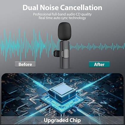 K8 Wireless Microphone for Type C Devices | Collar Mic for YouTube, Short Videos, and Camera Use