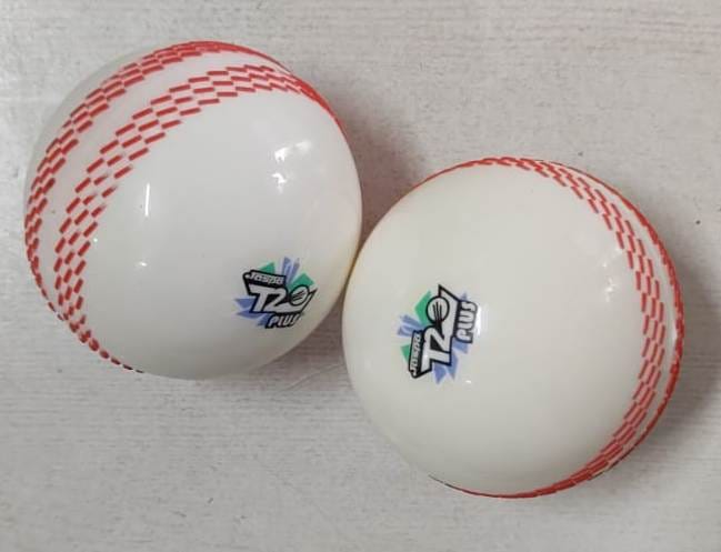 Jaspo Synthetic T-20 Plus Practice Cricket Ball/Wind Balls (120-130 Gms) For - Indoor & Outdoor Street & Beach Cricket (Pack Of 2) (WHITE) - Sports and Fitness Equipment | Buy online on ZillyBuy