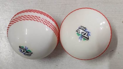 Jaspo Synthetic T-20 Plus Practice Cricket Ball/Wind Balls (120-130 Gms) For - Indoor & Outdoor Street & Beach Cricket (Pack Of 2) (WHITE)