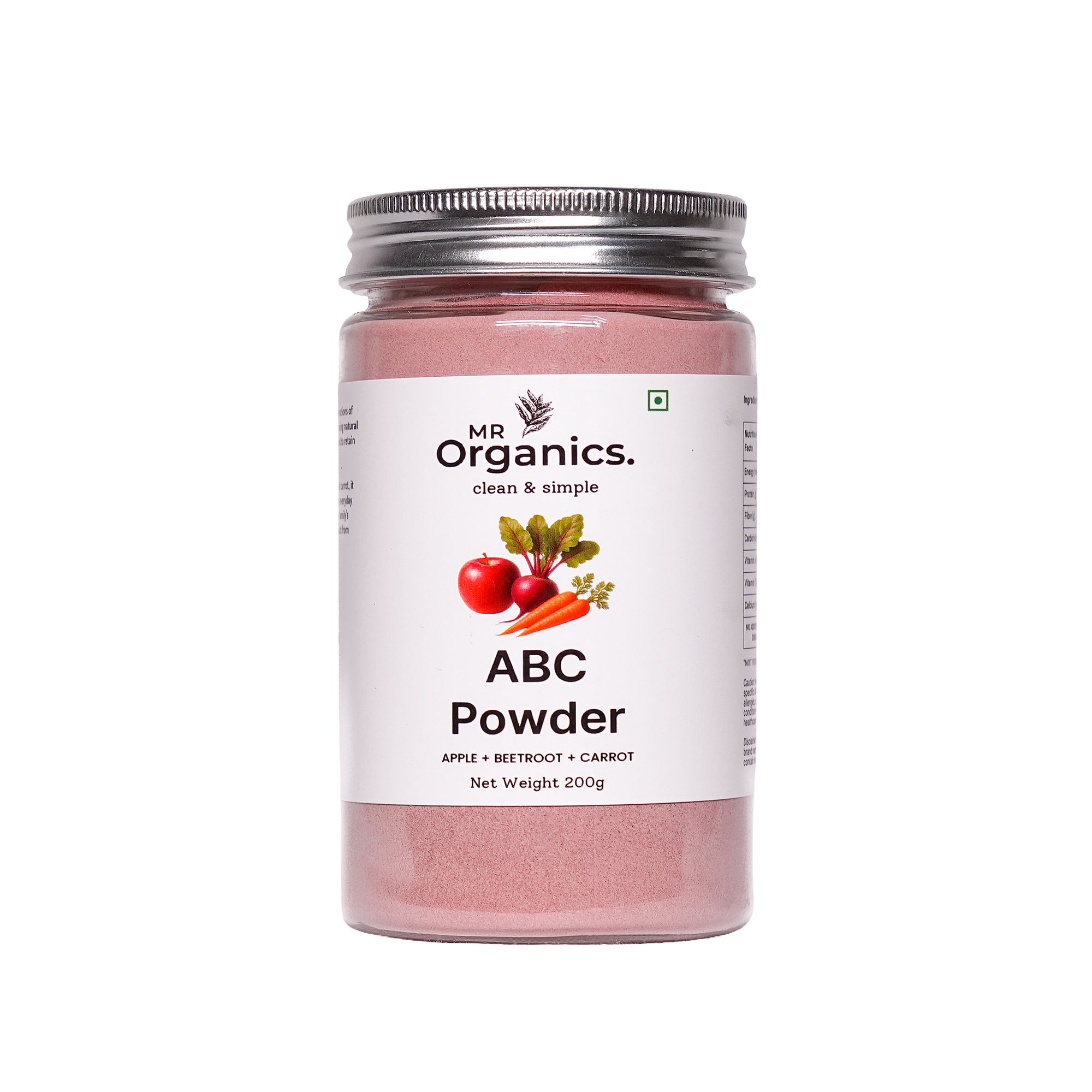 ABC Powder | Apple Beetroot Carrot Superfood Powder | Daily Wellness Drink | No Sugar | MR Organics