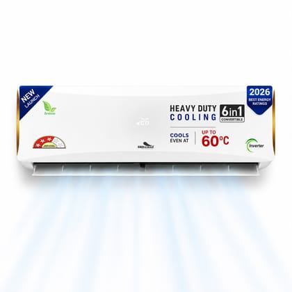 INDcool Heavy Duty Dubai Series 1.5 Ton 3 Star Inverter Split AC (2026 Model IDCACSBFE18K3D), Cooling up to 60°C, 100% Copper Condenser, Blue Fin Anti-Rust Coating, Turbo Cooling