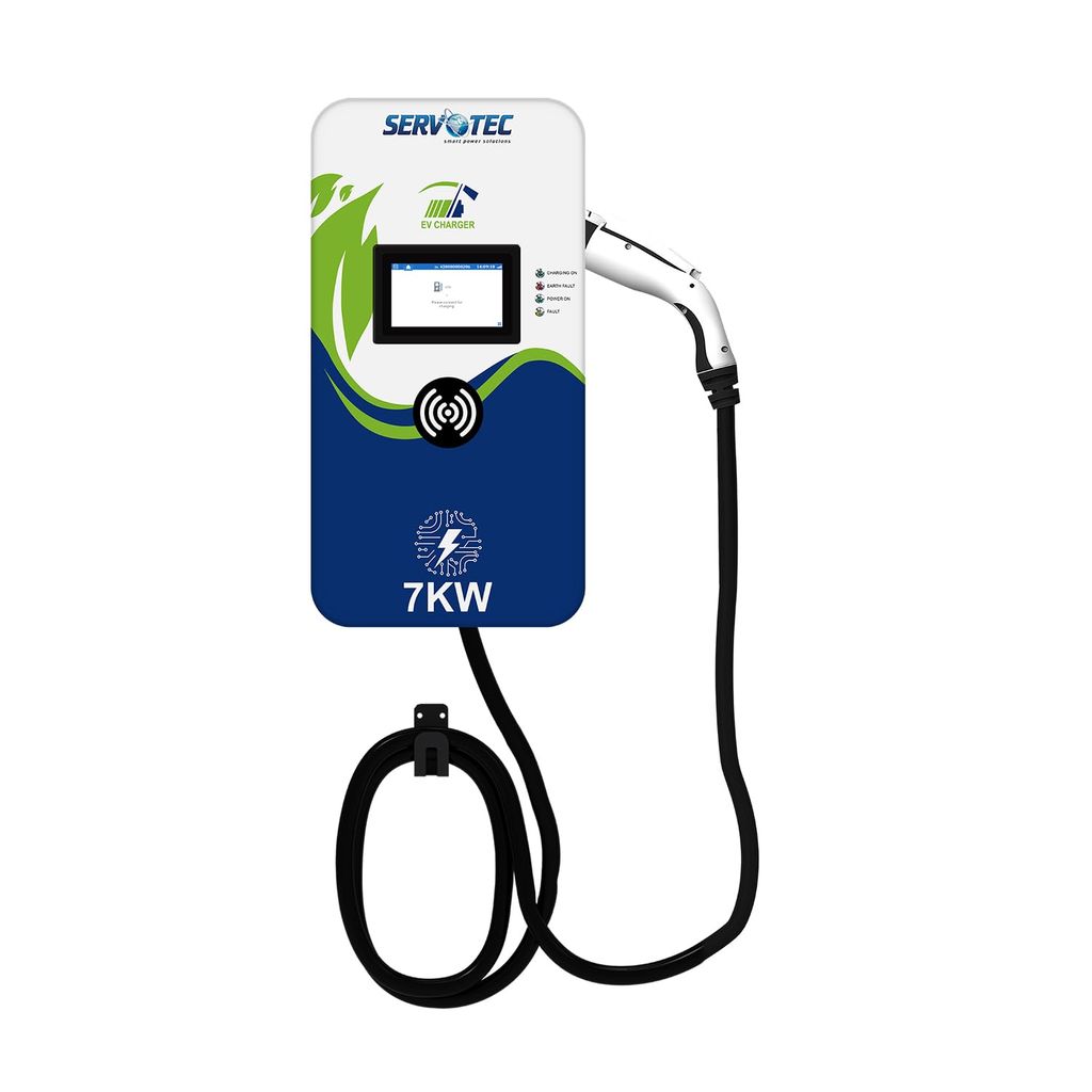 Servotech AC Charger 7.4kW (Type 2) Connector, Single Phase Electric Vehicle Charger: Fast and Efficient Charging | Indoor and Outdoor Use