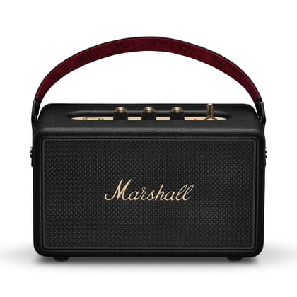 Marshall Kilburn III Portable Bluetooth Speaker with 50+ Hours of Portable Playtime, (360° Sound), Dust & Water-Resistant (IP54) – Black & Brass