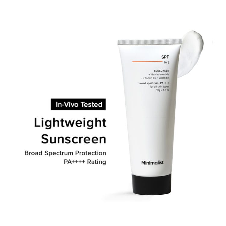 Minimalist SPF 50 PA++++ Sunscreen With Niacinamide - Lightweight & No White Cast For All Skin Types (100g)