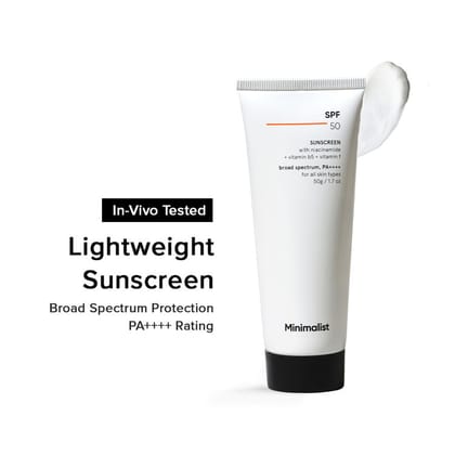Minimalist SPF 50 PA++++ Sunscreen With Niacinamide - Lightweight & No White Cast For All Skin Types (100g) Minimalist SPF 50 PA++++ Sunscreen With Niacinamide - Lightweight & No White Cast For All Skin Types (100g)