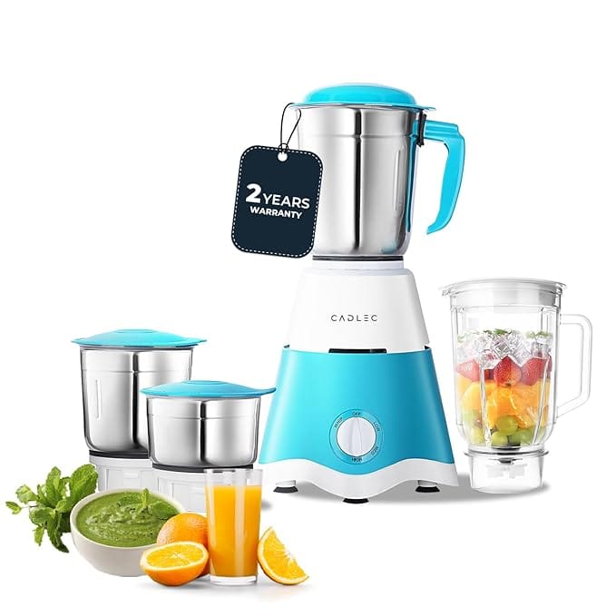 Cadlec Jarsphere 4 Jar 750 Watt Mixer Grinder | High-Power Juicer, Blender & Mixer | 2-Year Warranty