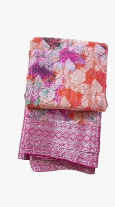 Elegant Pink Saree with Matching Blouse