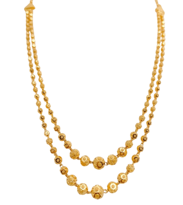 Women's 2-Layer Gold Ball Chain Necklace