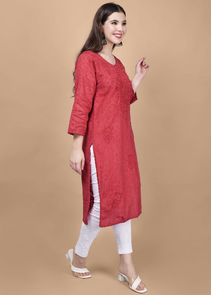 Braso Cotton Hand Embroidered Chikankari Work Kurta