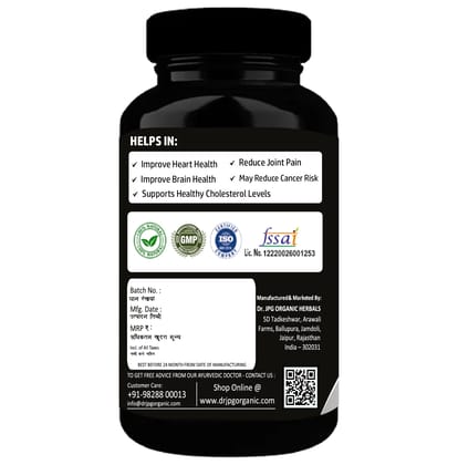 Dr. JPG Organic Herbals Black garlic Extract Capsules 500mg, 60 Veg. For Improves heart health/Regulates blood sugar levels.