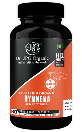 Dr JPG Organic Herabals Gymnema/Gudmar Capsules For Blood Sugar Support & Metabolism 60 Veg. Capsules | INDIA ORGANIC Certified (Pack Of 1)