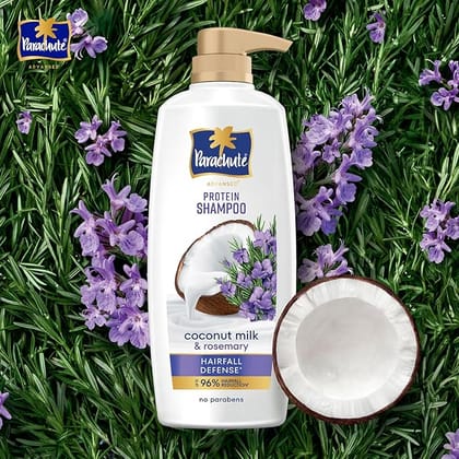 Parachute Advansed Protein Shampoo with Coconut Milk & Rosemary | Up to 96% Hair Fall Reduction & up to 23X Hair Fall Control | For Men & Women | 1.2L (Pack of 2)