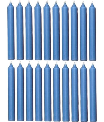PROSPERRO LUMO - Blue Unscented Pillar Candle 10 cm ( Pack of 20 )