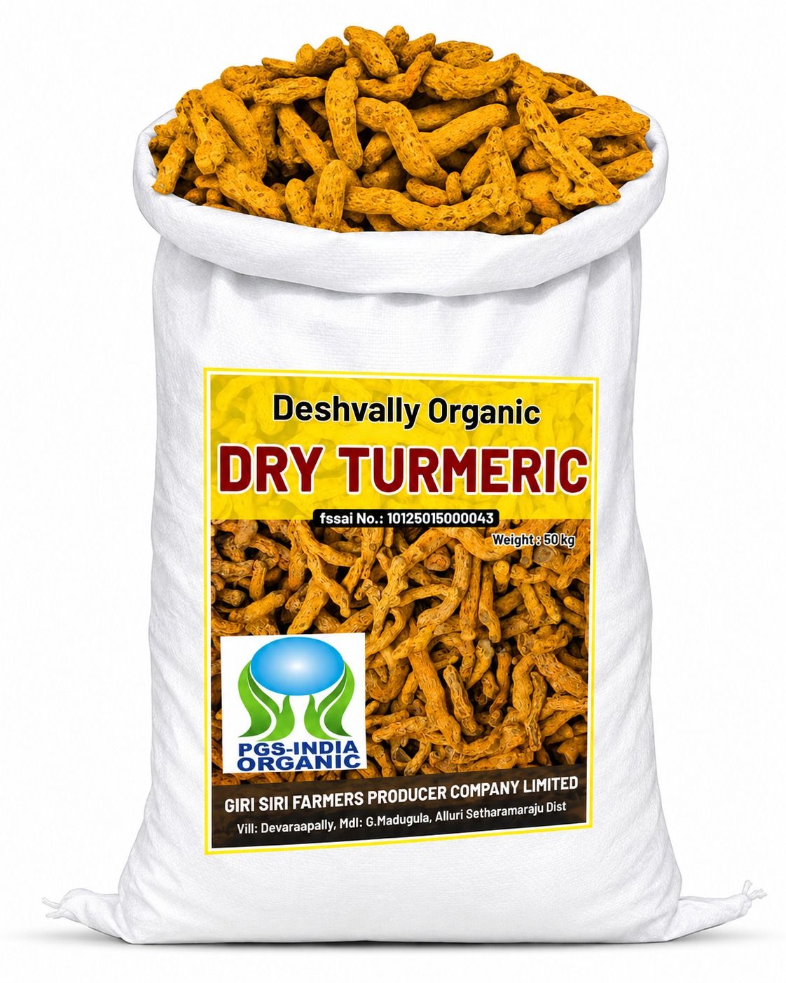 Deshvally Organic Dry Turmeric