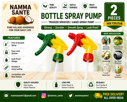 Bottle Spray Pump, Trigger Sprayer, Hand Spray Pump, Plastic Spray Nozzle, Liquid Spray Trigger 2pieces 60gm
