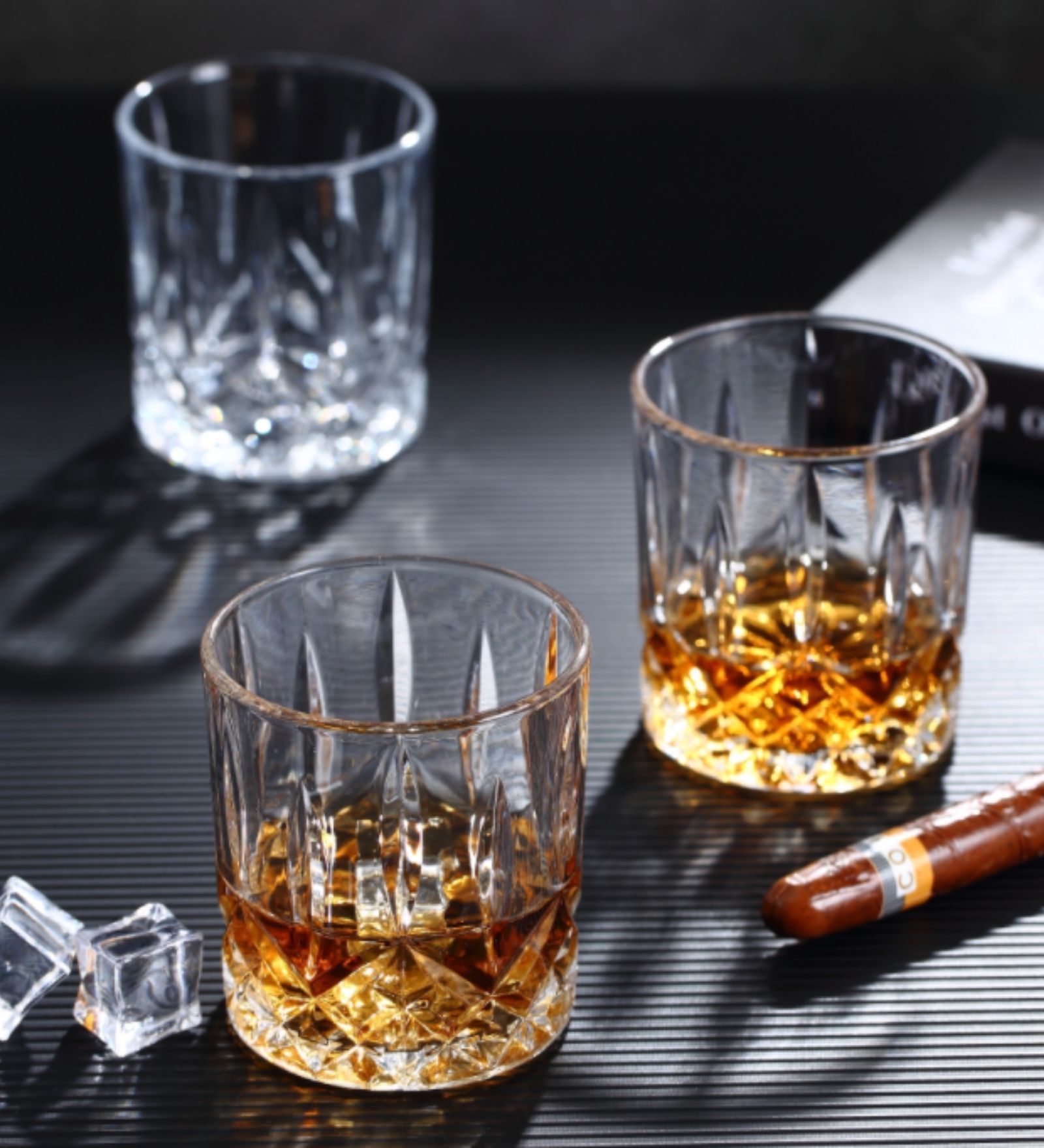 Narradora Bangkok Whiskey Glass 330 ML Set of 6 | Premium Clear Drinking Glasses for Whiskey, Scotch, Bourbon, Cocktails & Juice | Durable Glass Tumblers for Home, Bar & Parties