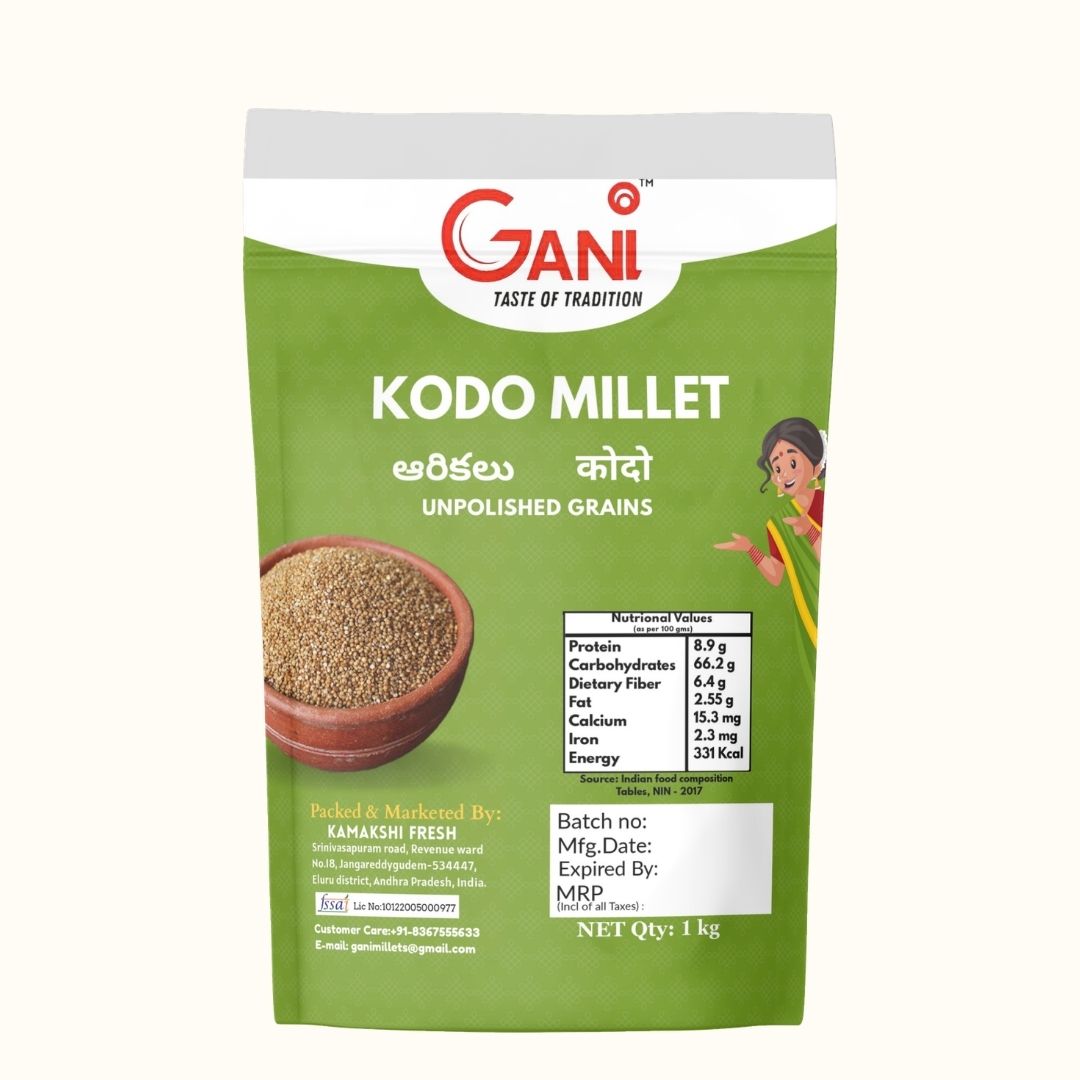 Gani Unpolished Kodo Millet Grains - 1 kg