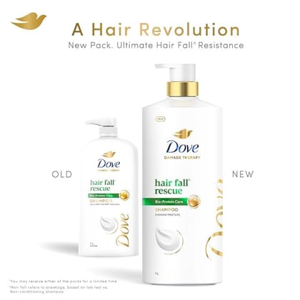 Dove Hair Fall Rescue Shampoo 1 L|| For Damaged Hair|| Hair Fall Control for Thicker Hair - Mild Daily Anti Hair Fall Shampoo for Men & Women (Pack of 2)