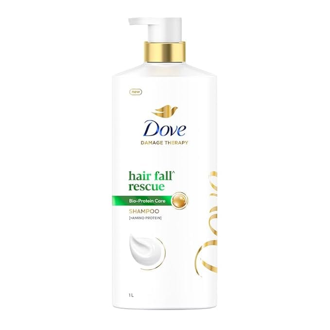 Dove Hair Fall Rescue Shampoo 1 L|| For Damaged Hair|| Hair Fall Control for Thicker Hair - Mild Daily Anti Hair Fall Shampoo for Men & Women (Pack of 2)