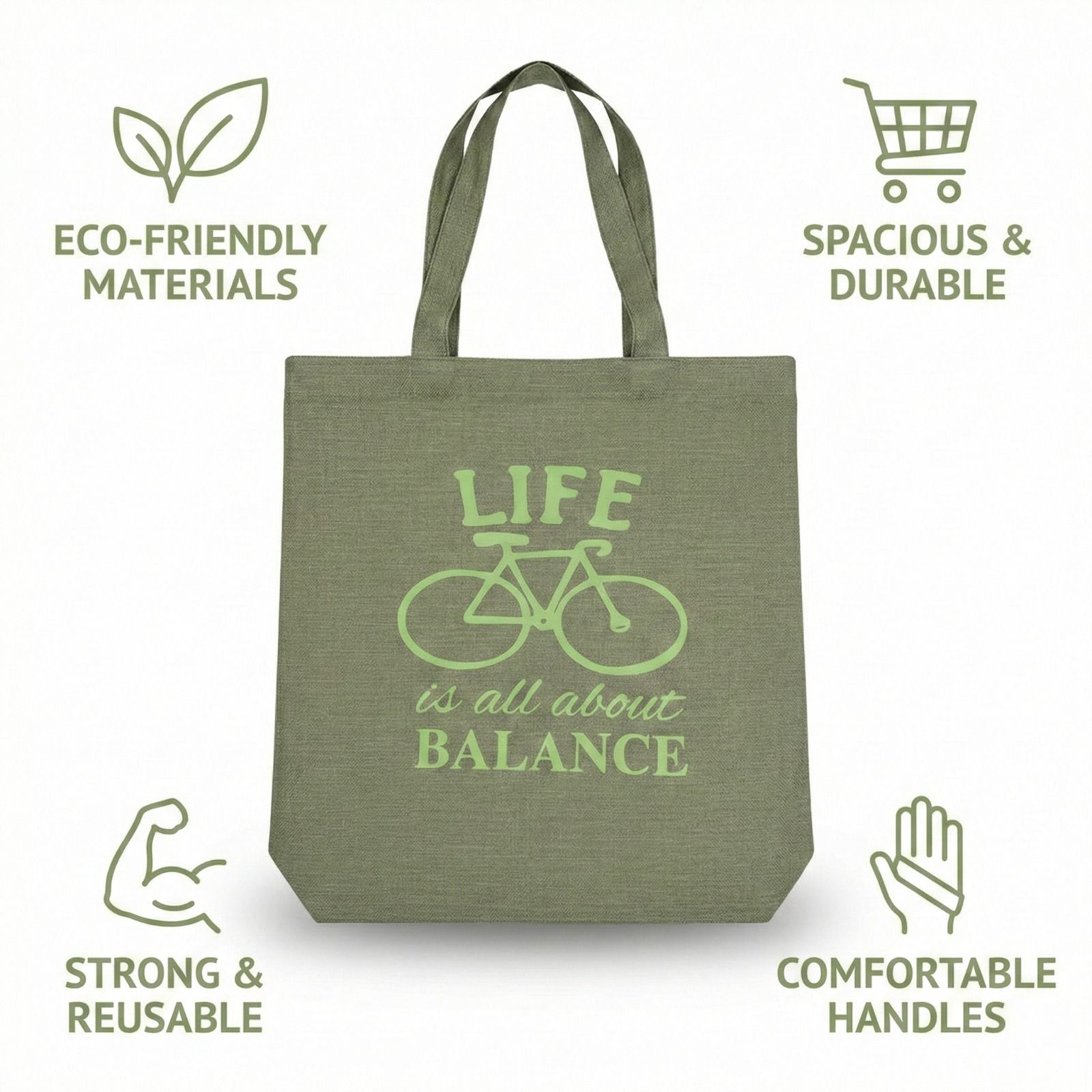 Premium Tote Bag with Zip Closure, Inside Lining & Pocket