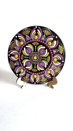 Handcrafted Dot Mandala Wall Decor Plate – Wooden Mandala Art for Home Decor & Gifting  