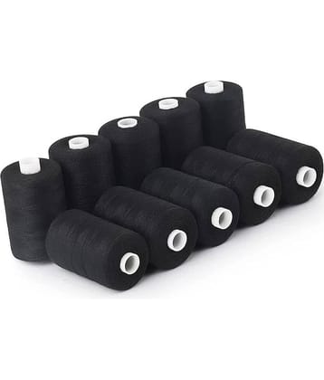 Shree Shyam™ Sewing Thread 10 Black Reels 800 Meter Each spools