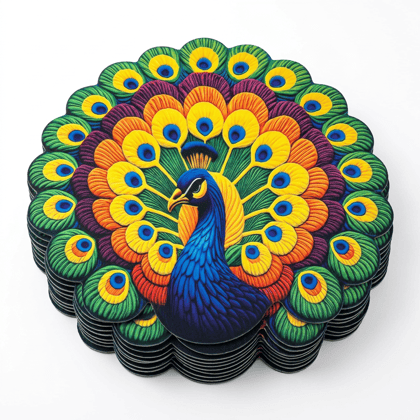Intricate Peacock Wall Art and Desk Decor Piece