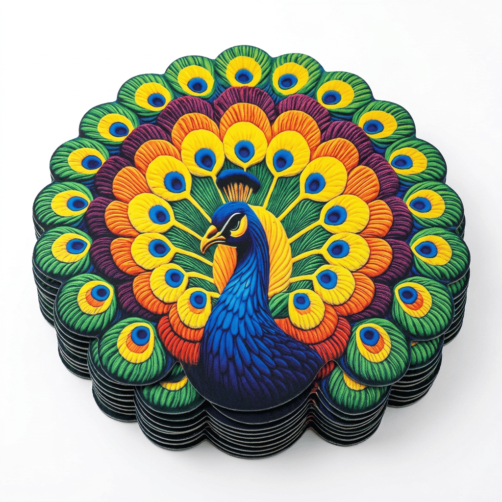 Intricate Peacock Wall Art and Desk Decor Piece A