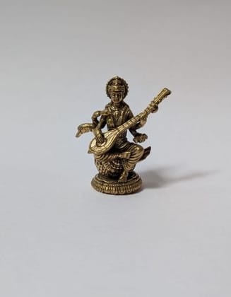 Miniature Brass Saraswati