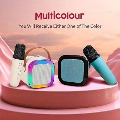 Bluetooth Karaoke Speaker with Wireless Microphone & LED Lights | Portable Mini Karaoke Machine Singing Mic Set | Music Speaker Toy for Kids Boys Girls Adults Party Birthday Gift