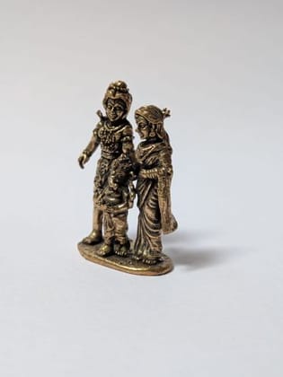 Miniature Brass Shiva Parvati