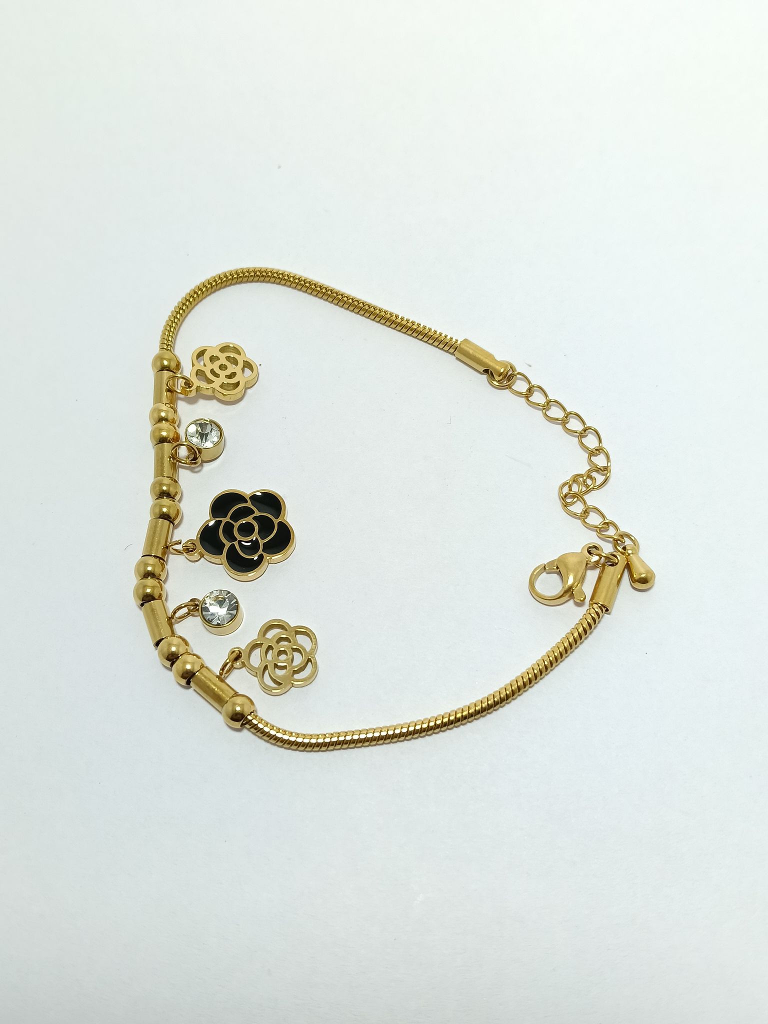 Dimplora Noir Bloom Charm Bracelet
