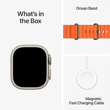 Ultra Smartwatch with Bluetooth Calling, T800, Heart Rate Monitor, Orange Silicon Band, Square Display, Magnetic Fast Charging Cable Ultra Smartwatch with Bluetooth Calling, T800, Heart Rate Monitor, Orange Silicon Band, Square Display, Magnetic Fast Charging Cable
