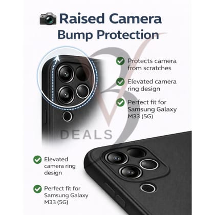 V3Deals Compatible Samsung Galaxy M33 (5G) Back Cover | Camera Bump Protection | Affordable Slim Matte Soft Silicone Case | Samsung m33 5g Back Cover