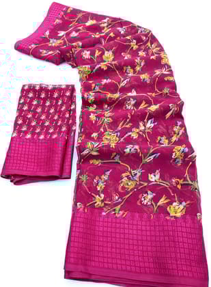 georgette saree with dobby border Chattai border