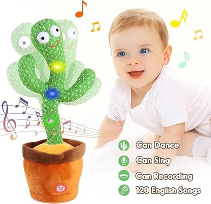 Talking Cactus Baby Toys for Kids Dancing Cactus Toys Can Sing Wriggle & Singing Recording Repeat What You Say Funny Education Toy with USB- Charging Best Birthday Gift for Kids