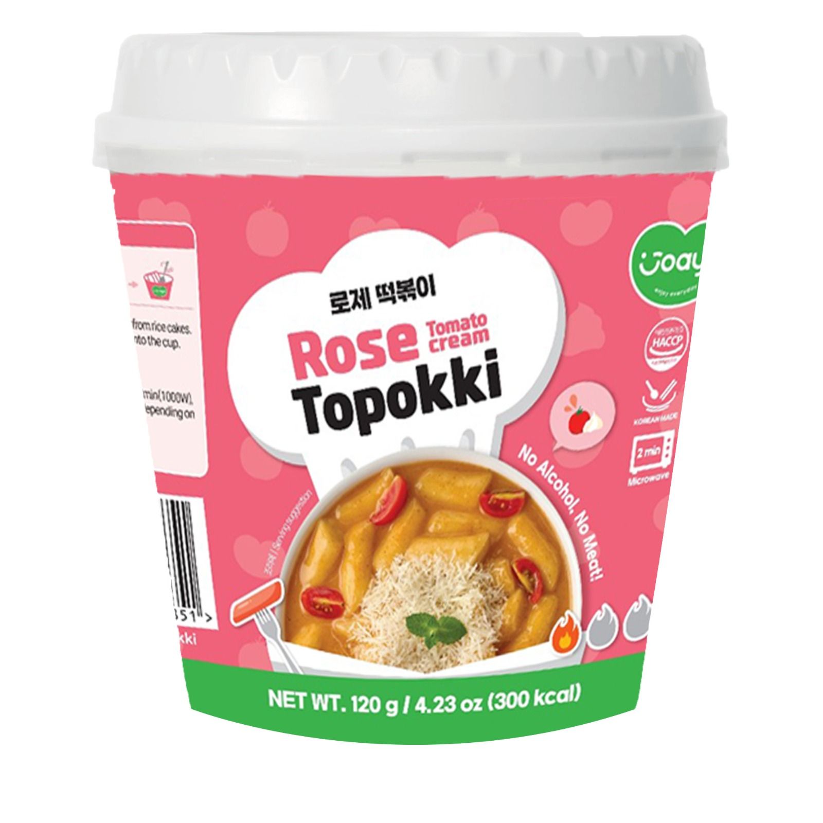 Joayo Cheese Topokki Instant Rice Cakes with Rich & Spicy Flavorful Savory Sauce 120g Rice Teokboki, Vegetarian (Made In Korea)