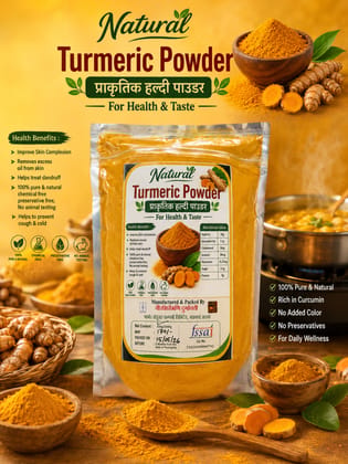 Natural Turmeric Powder (100% Pure & Natural Chemical Free-For Health & Taste)