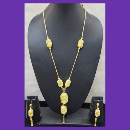 Traditional Gold Plated Filigree Necklace and Earring Set