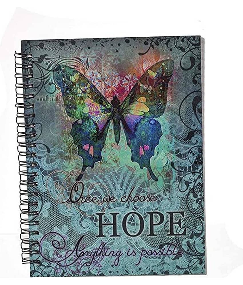 Hope Printed Diary In Wiro Binding A5 Diary Unruled 144 Pages (Multicolor)