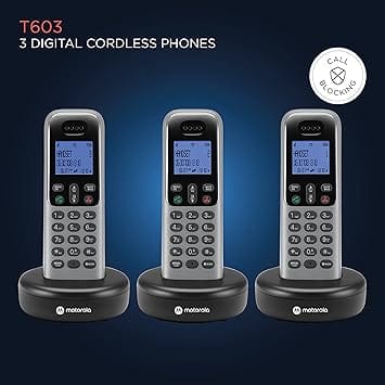 Motorola Voice T613 Digital Cordless Telephone with Answering Machine 3 Handsets