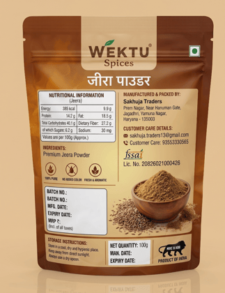 Wektu Spices Pure & Natural Cumin Powder (Jeera Powder).