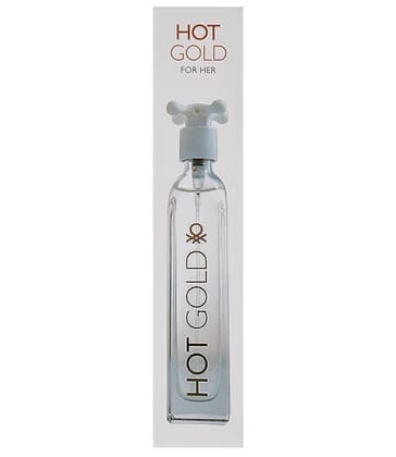 United Colors of Benetton Hot Gold Eau De Toilette for Women 100ml – Elegant Floral & Woody Long-Lasting Perfume
