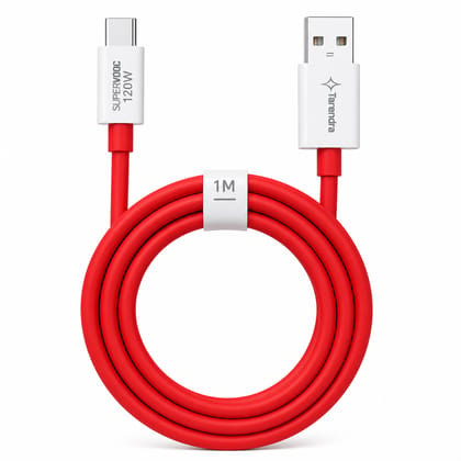 Tarendra 120W 10A USB to Type C Fast Charging Cable 1 Meter | Unbreakable TPE SuperVOOC Data Cable | Fast Charge & Data Sync for OnePlus Oppo Realme Vivo Xiaomi Samsung Type C Devices