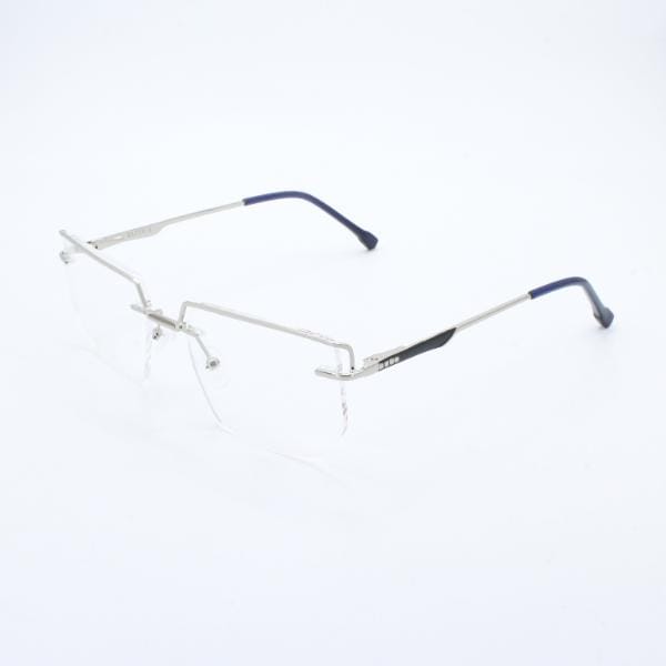 Lensoz Elite X Luxe Rimless Geometric 2 - Narrow - Silver & Master Blue