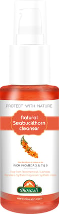 Biosash Sea Buckthorn Facial Cleanser 50ml | Herbal Face Wash with Omega 3 6 7 9 & Seabuckthorn Oil | Deep Cleansing, Tan Removal, Anti-Acne, Brightening | Suitable for All Skin Types