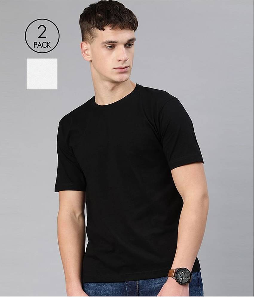 Be Awara - Multicolor Cotton Relaxed Fit Men's T-Shirt ( Pack of 2 )